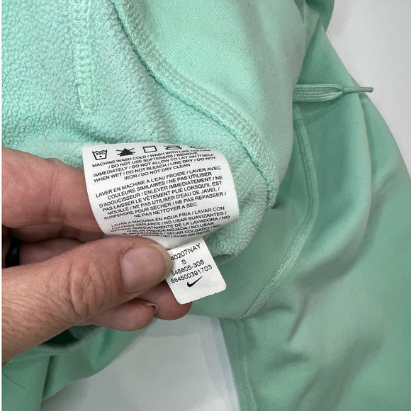 NIKE Dri-Fit S Mint Green Thumb holes Full Zip Women's Jacket Sweatshirt Hoodie - Picture 4 of 4
